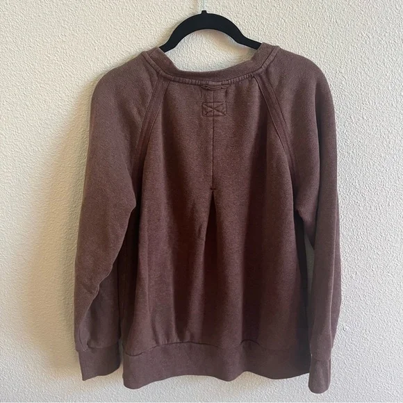 Prana Yoga Women’s Cozy Up Brown Pullover Crewneck Sweatshirt Small - Picture 8 of 8